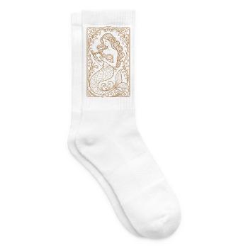 Meerjungfrau Nixe Lesen Buch Bücher Geschenk - Tennissocken - Weiß - Rechts