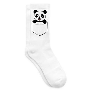 Panda heureux - Chaussettes de tennis - blanc - Droite