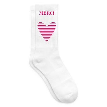 GELIEBTE. HERZ. MEISTER. VIELEN DANK. DANKE HERRIN. - Tennissocken - Weiß - Rechts