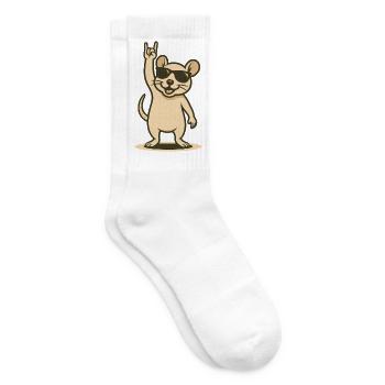 Cool rat with sunglasses and rocker salute - Tennis socks - white - Right