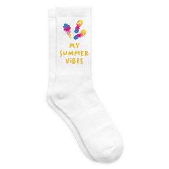 Summer Vibes Eis Flip Flops Quote Sommer Urlaub - Tennissocken - Weiß - Rechts