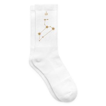Signe du zodiaque Lion Constellation d’étoiles Tons dorés - Chaussettes de tennis - blanc - Droite