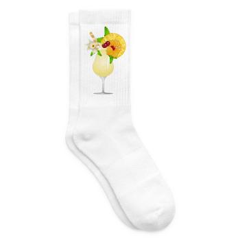 Summer cocktail decorated with fruits - Tennis socks - white - Right
