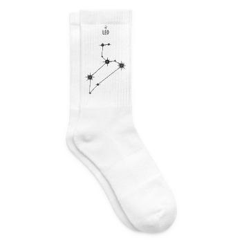 Leo Zodiac Sign Star Constellation Black & Gray - Tennis socks - white - Right