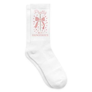 Coquette esthétique noeud motif girly pastel - Chaussettes de tennis - blanc - Droite