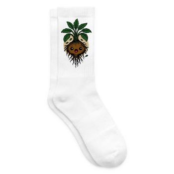 Mandrake Root Plant Cute Halloween Motif - Tennis socks - white - Right