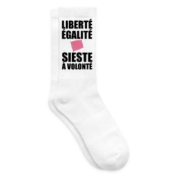 Freiheit Gleichheit Nickerchen nach Belieben lustig Französisch - Tennissocken - Weiß - Rechts