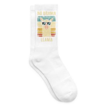 No Drama Lama Drôle Vintage - Chaussettes de tennis - blanc - Droite