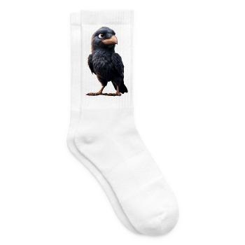 Rabe Krähe Vogel Rabenkrähe Dohle Schwarze Raben - Tennissocken - Weiß - Rechts