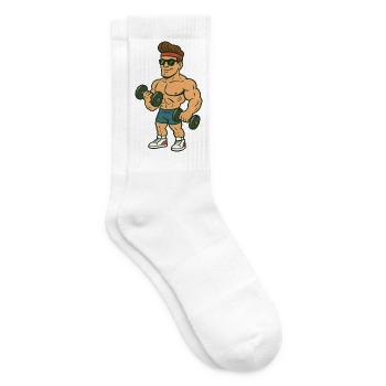 Bodybuilder Comic - Tennissocken - Weiß - Rechts