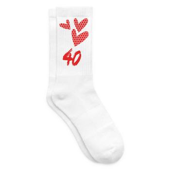 40. 40 ANS. 40e ANNIVERSAIRE. ANNIVERSAIRE 40 ANS. - Chaussettes de tennis - blanc - Droite