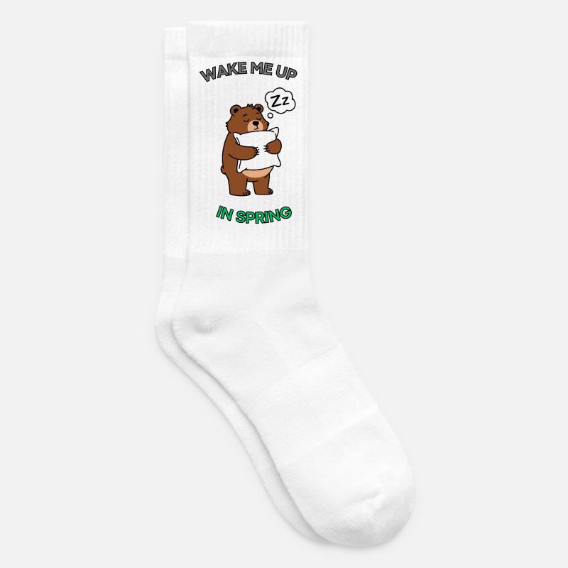 Ours endormi - Chaussettes de tennis - blanc