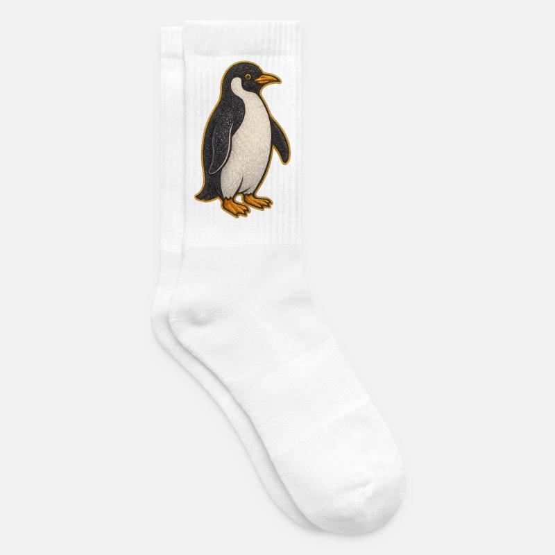 Glitzernder Pinguin Sticker - Tennissocken - Weiß