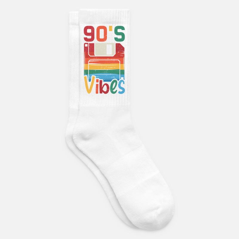 90's Vibes – Retro Design mit Vintage Floppy Disk - Tennissocken - Weiß