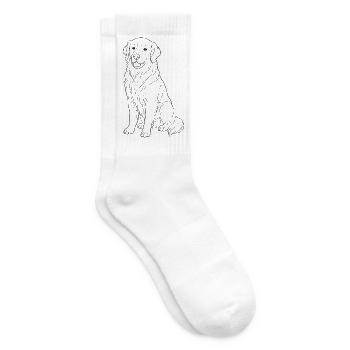 Chien Golden Retriever - Chaussettes de tennis - blanc - Droite