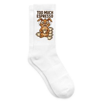 Too Much Espresso Bunny Animals Design Breakfast - Tennis socks - white - Right