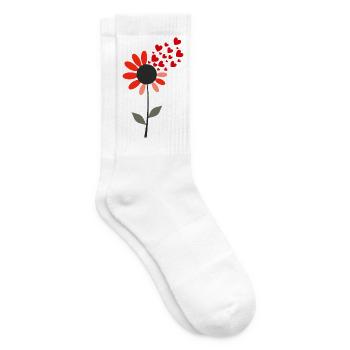 Heartburst Flower - Tennis socks - white - Right