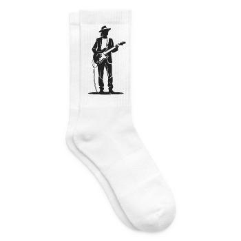 Gitarrist - Cooles Silhouette Logo - Tennissocken - Weiß - Rechts