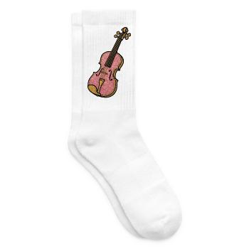 Violon à paillettes roses | Premier violon de l’orchestre - Chaussettes de tennis - blanc - Droite