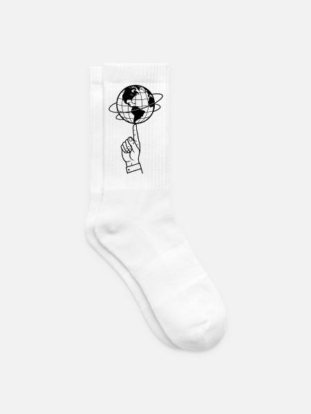 Welt balancieren | Welt im Gleichgewicht - Tennissocken - Weiß
