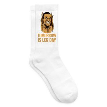Tomorrow Is Leg Day Brute - Tennis socks - white - Right