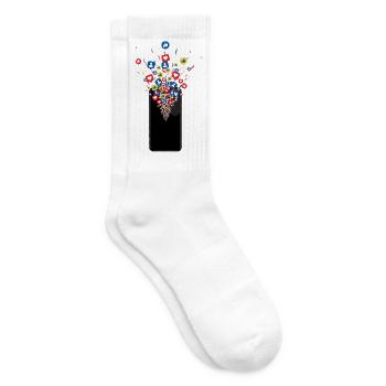 Le smartphone aime les feux d’artifice - Chaussettes de tennis - blanc - Droite