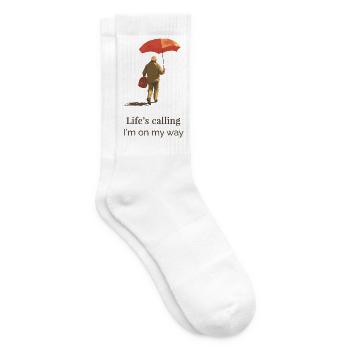 La vie m’appelle – je suis en route.  Citation de voyage - Chaussettes de tennis - blanc - Droite