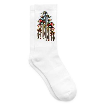 Fleur - Chaussettes de tennis - blanc - Droite