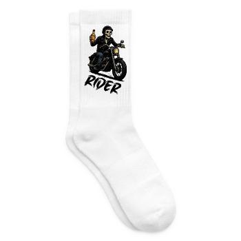 Skelettbiker mit Flasche - Tennissocken - Weiß - Rechts