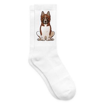 American Akita Hund Mama Hund Papa Shirt – Stolzer Akita - Tennissocken - Weiß - Rechts
