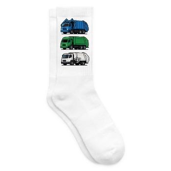 camion à ordures drôle jour d’ordures camion à ordures - Chaussettes de tennis - blanc - Droite