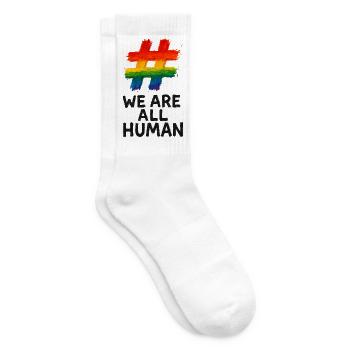 #WeAreAllHuman - Conception d’aquarelle arc-en-ciel - Chaussettes de tennis - blanc - Droite