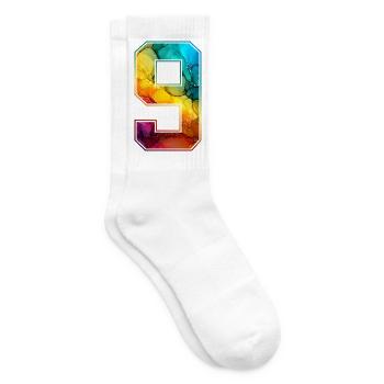 NO. 9 NUMBER 9 COLLEGE 9TH BIRTHDAY - Tennis socks - white - Right