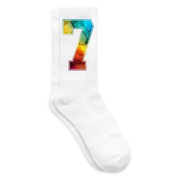 NR. 7 NUMMER 7 COLLEGE 7. GEBURTSTAG - Tennissocken - Weiß - Rechts
