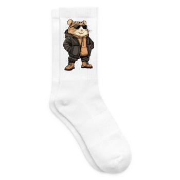 Hamster Cool Winter - Tennis socks - white - Right
