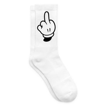 Middle Finger Hand Comic - Tennis socks - white - Right
