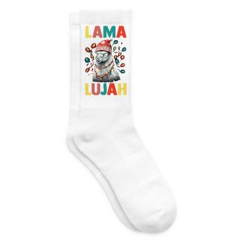 Weihnachtsmann Lama Weihnachtszeit Weihnachts - Tennissocken - Weiß - Rechts