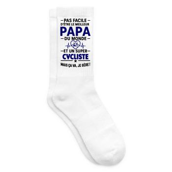 Heart + Cycling – Super Dad Cyclist - Tennis socks - white - Right