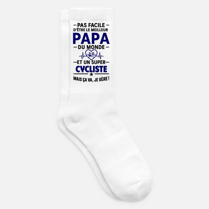 Herz + Radfahren – Super Papa Radfahrer - Tennissocken - Weiß