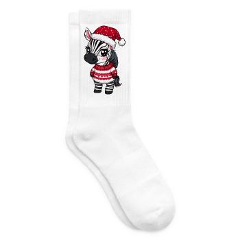 Zebra Weihnachten Xmas - Tennissocken - Weiß - Rechts