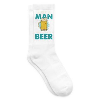 Nur ein Mann, der Bier liebt - Tennissocken - Weiß - Rechts