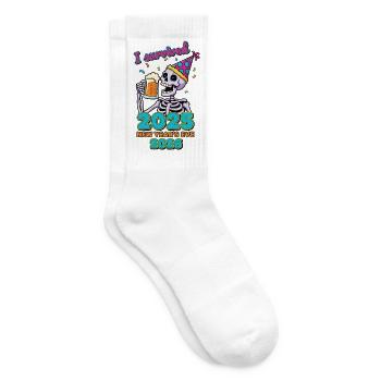 Ich habe die Silvesterparty 2025 überlebt - Tennissocken - Weiß - Rechts