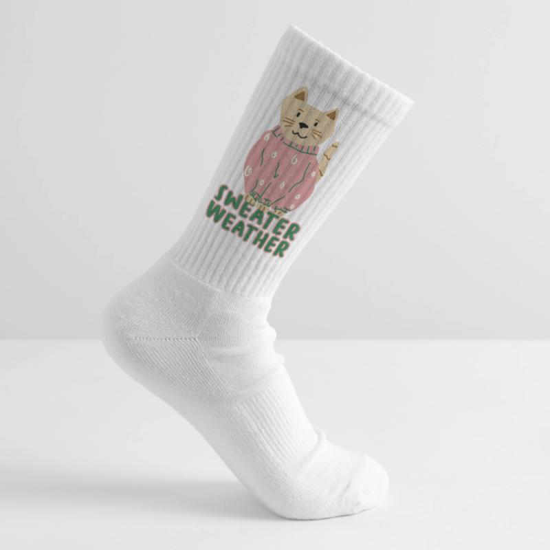 Chat en pull rose – Temps de pull Chaussettes de tennis