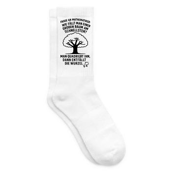 Mathematiker Witz Wurzel Baum fällen  - Tennissocken - Weiß - Rechts