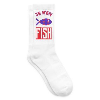 ICH KANN NICHT. ICH HABE GEFIEDERT. FISCHER. HUMOR. RUHESTAND - Tennissocken - Weiß - Rechts