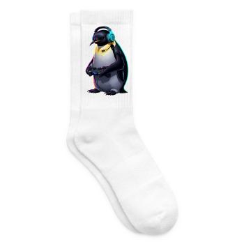 Pinguin Spiele Tier Videospiele Lustiger Pinguin - Tennissocken - Weiß - Rechts