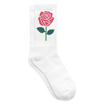 Lignes graphiques rose rose - Chaussettes de tennis - blanc - Droite