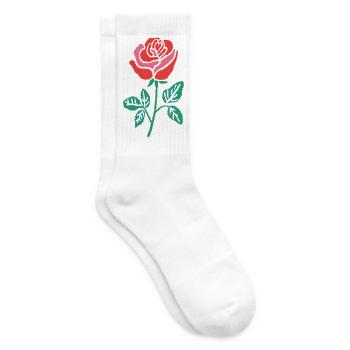 Watercolor Rose Gradient Line - Tennis socks - white - Right