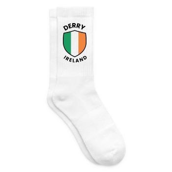 Derry Ireland Schild-Design - Tennissocken - Weiß - Rechts