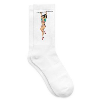 Mädchen auf der Stange - Tennissocken - Weiß - Rechts